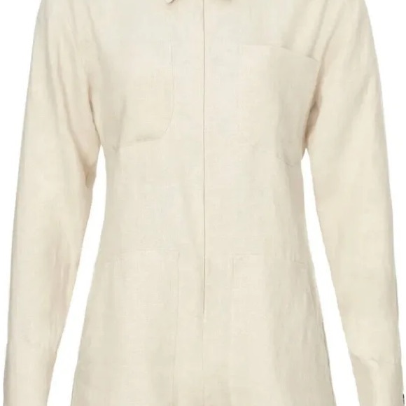 Rivet Utility Linen Romper - Picture 1 of 9